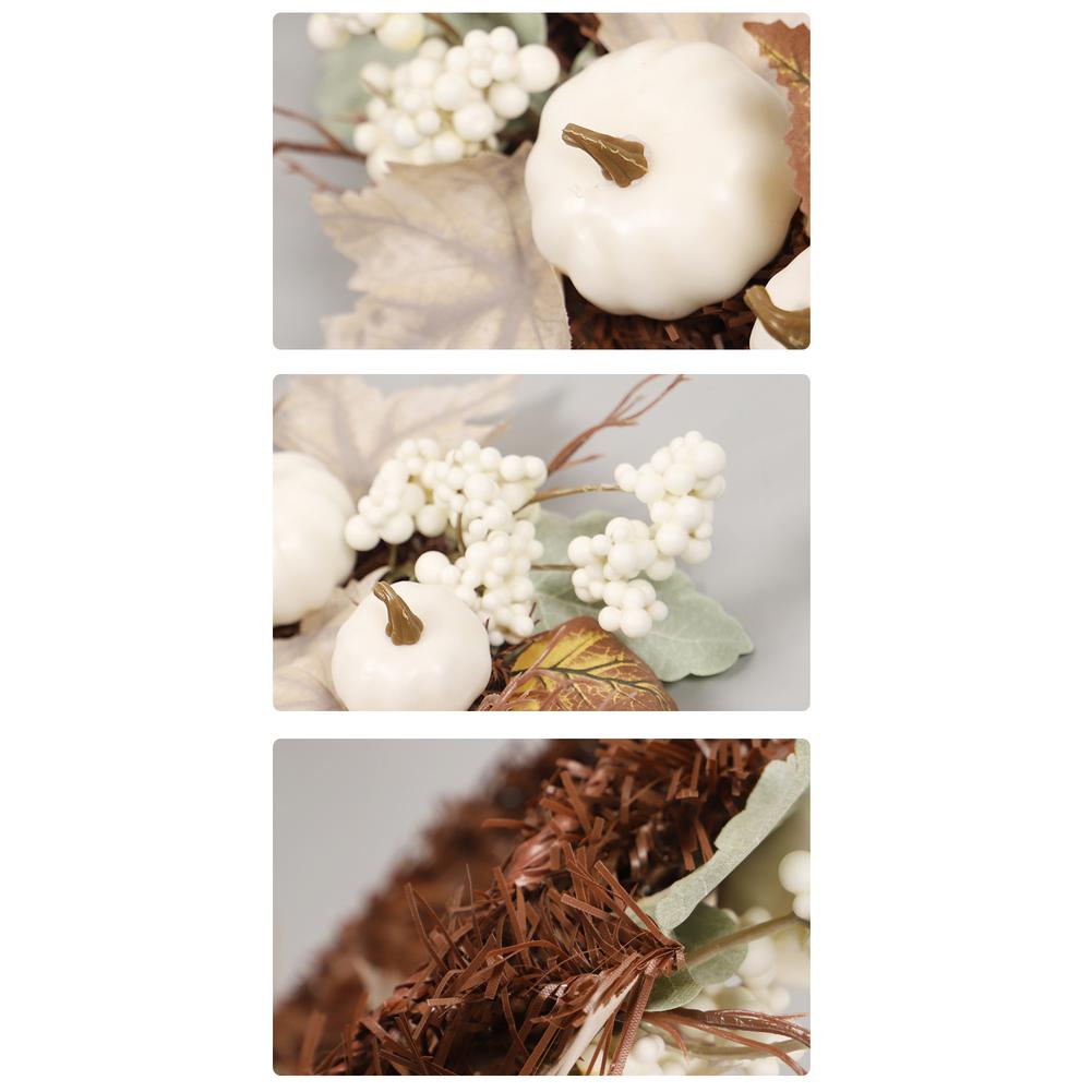 Fall Wreath Front Door Artificial Autumn Wreath Pumpkin Berry Branchesm Leaves Outdoor