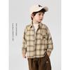 Right European Boys' Academy Plaid Long-Sleeve Shirt 2026 Spring and Autumn New Children's Clothing Baby Top Long-Sleeve Shirt