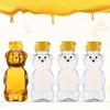 240ml Plastic Bear Honey Bottle Jars Empty Honey Squeeze Container with Flip-lid Reusable Bear Shaped Juice Bottle for Syrup Sauce Storing Dispensing