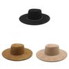British Style Wool Felt Hat With Large Brim And Vintage Design For Women