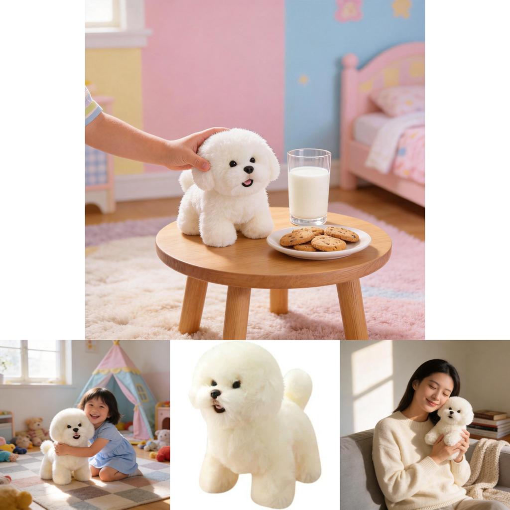 Peluche Cucciolo di Orso Morbido Animale Bambola con Pelo Corto per Stanza dei Giochi dei Bambini e Collezionismo