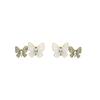 Silver Needle Design Butterfly Rhinestone Stud Earrings for Women - Simple & Versatile