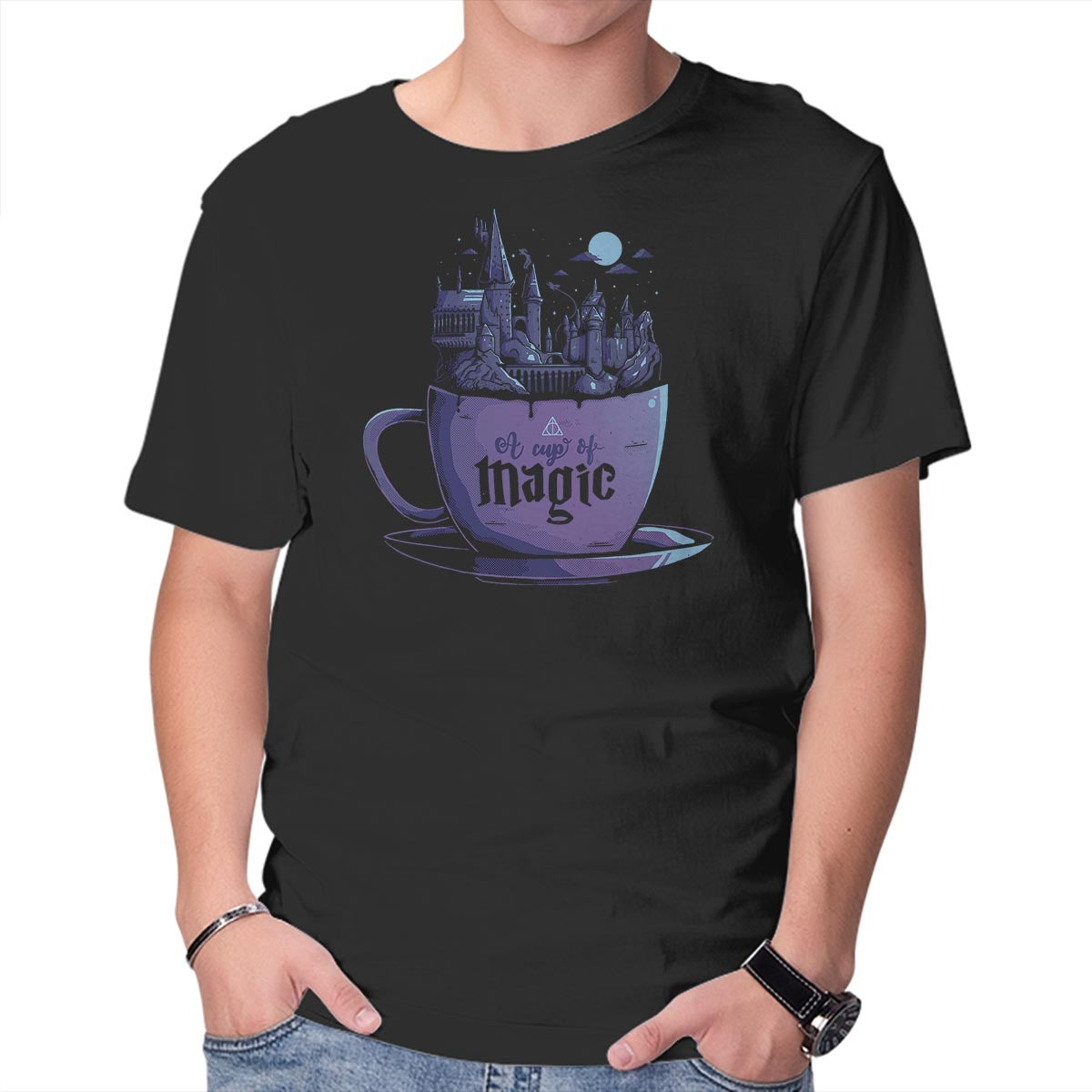Unisex Crew Neck T-Shirt A Cup of Magic Graphic Short Sleeve Casual Tee XXXXL