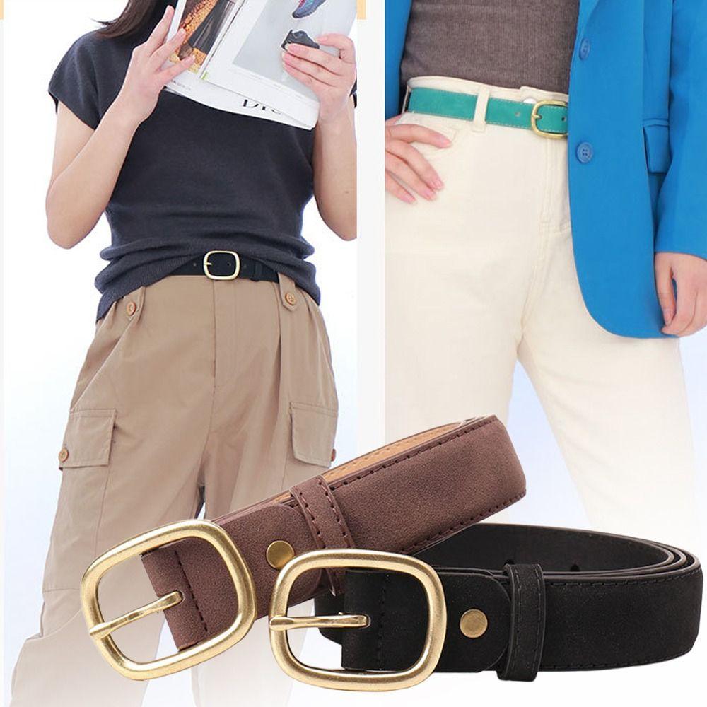 Casual Business Waist Belt Luxury Design Waistband Trendy Suede Leather Belt For Women