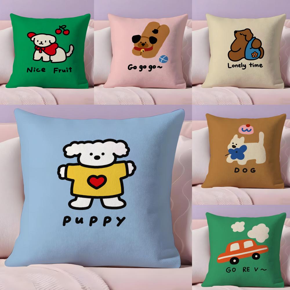 Cartoon Cute Creativity Cushion Cover Plush Fabric DoubleSided Printed Invisible Zipper Sofa Pillow Case Home Bedroom Decor