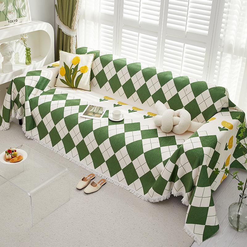 Chenille Boho Style Sofa Towel Dust-proof All-Season Universal for Living Room Camping Picnic Large Blanket Leisure Beach Towel