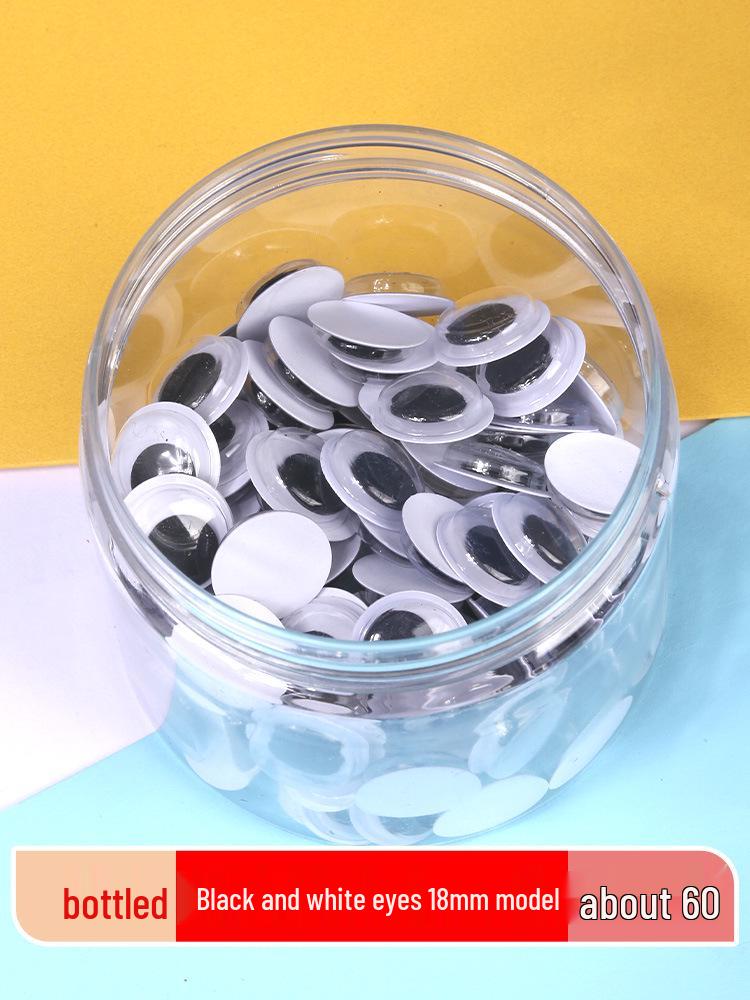Kids' DIY Colored Eye Stickers for Crafting: Animal-Themed Black and White Eyeballs