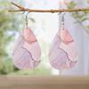 Colorful Marble Pattern PU Leather Earrings For Women Creative Fashion Teardrop Earrings Double-Sided Printing