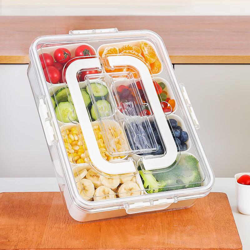 Portable 8-Compartment Condiment Storage Box