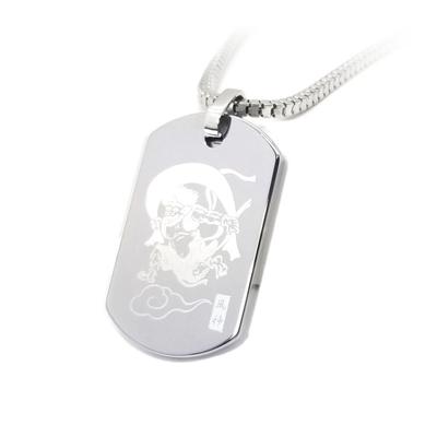 Necklace SPTBD8 Fujin Raijin Japanese Version Carbide Material Tungsten Pendant Mirror Finish Leather Marking Raijin [LN-Spirit316] Men's &