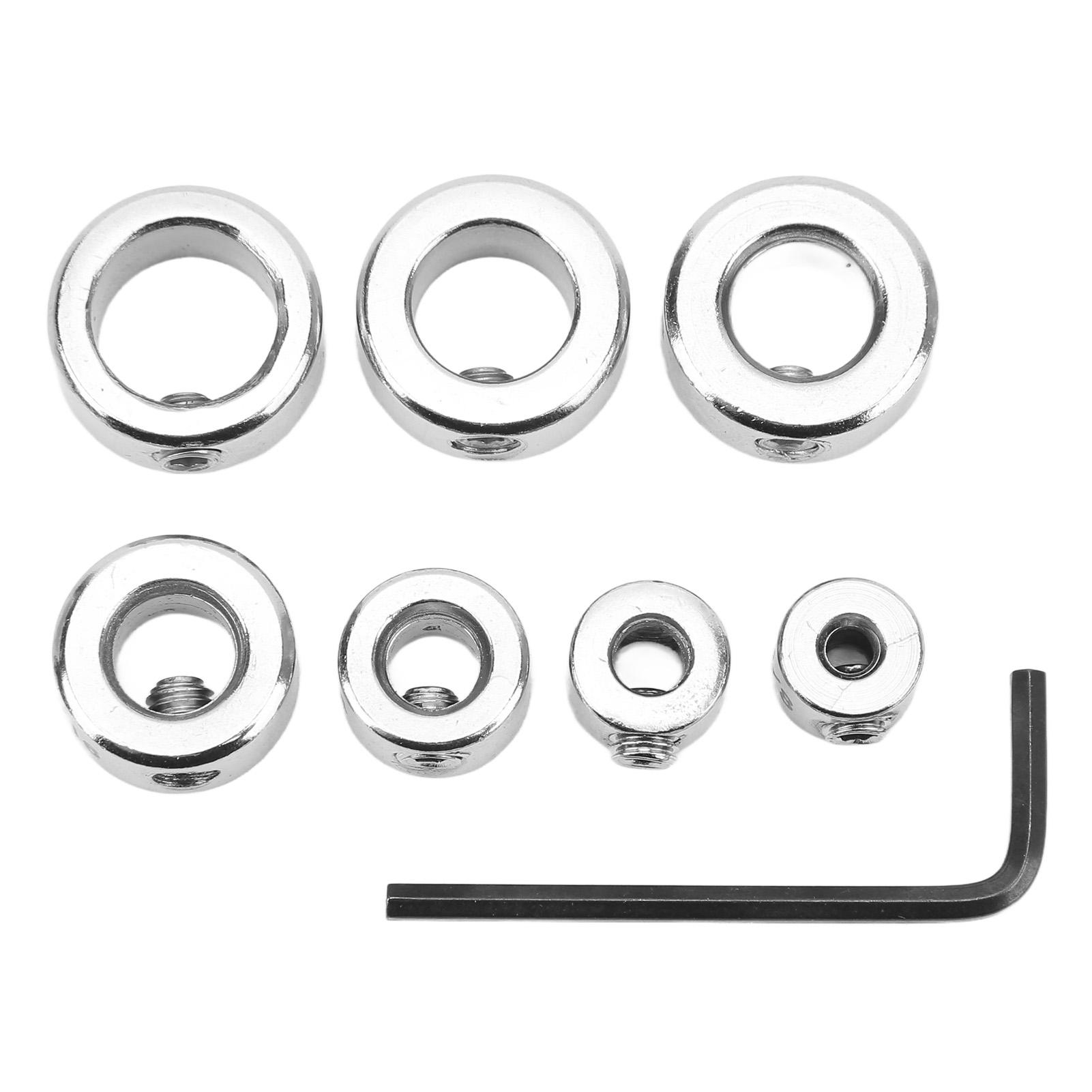 

7 шт. стопорное кольцо для сверла Twist Bit из высокоуглеродистой стали для деревообработки, ограничительные кольца глубины сверления с шестигранным ключом