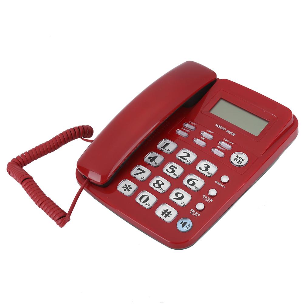 W520 Caller Identification Telephone Hands Free Call for Office Home Family BusinessRed