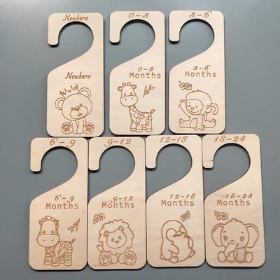 7pcs Wooden Baby Closet Size Divider Organizer Clothing Dividers Infant 0-24 Months For Newborn