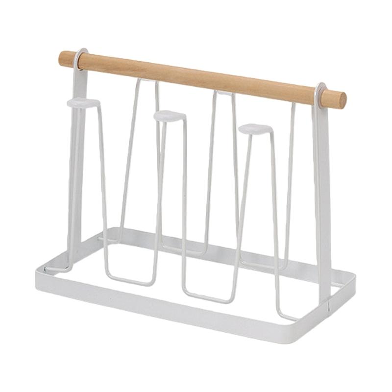 Elegant Iron Mug Rack Cups Organizer Cup Drying Stand Metal Texture Simple Theme Suitable for Modern Home Decorating