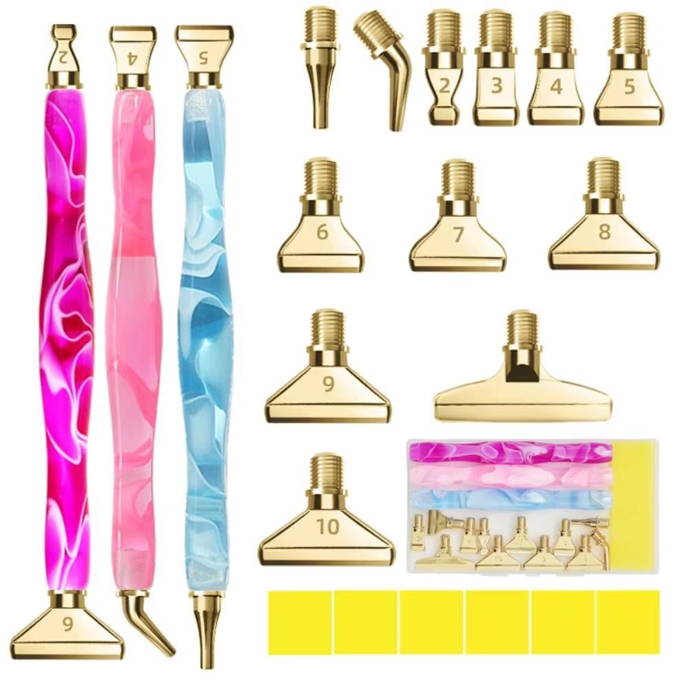 5D Diamond Resin Point Drill Pen Replacement Metal Point Drill Pen Head Cross Stitch Diamond Painting Accessories Tool Set