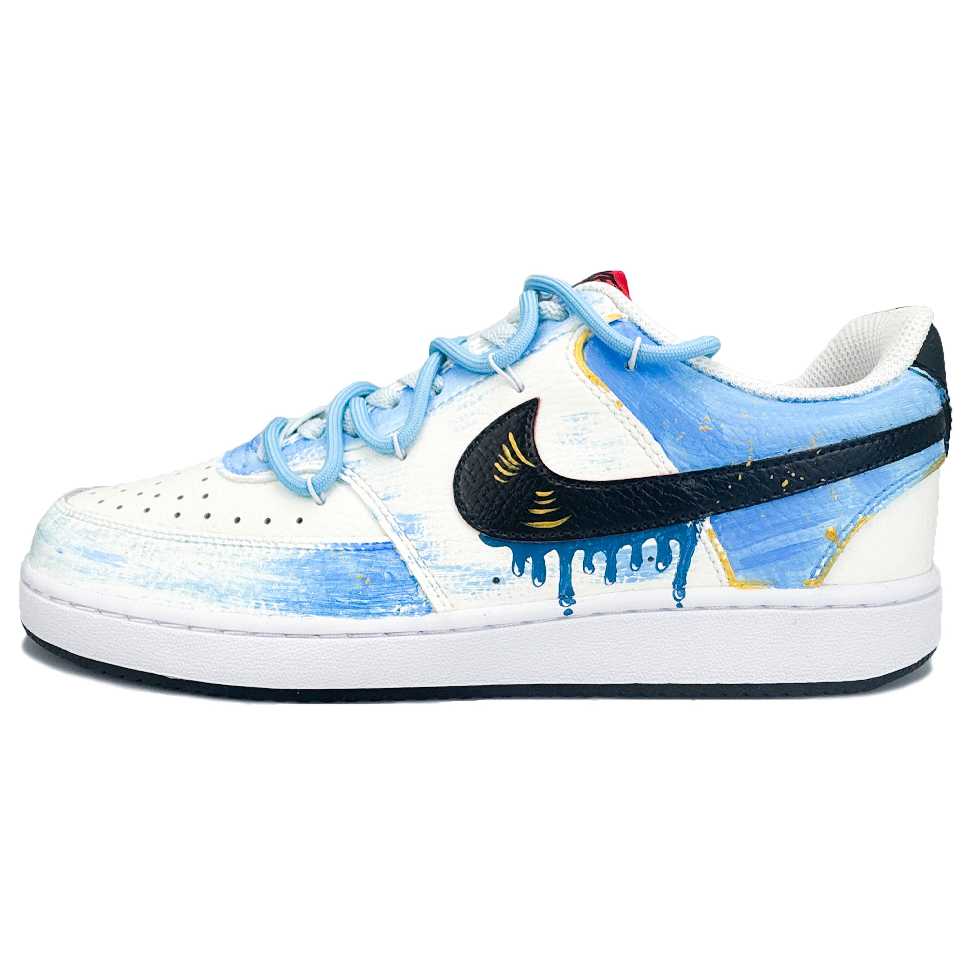 

Nike Court Vision 1 Wear resistant And Lightweight Low top Skateboard Shoes Men s Blue White DM1187-101(Team1108-) 45