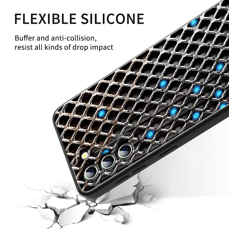 Creative metal style pattern Phone Case For Samsung Galaxy S26 S25 S24 S23 S22 S21 S20 Ultra Plus FE 5G Black Soft TPU