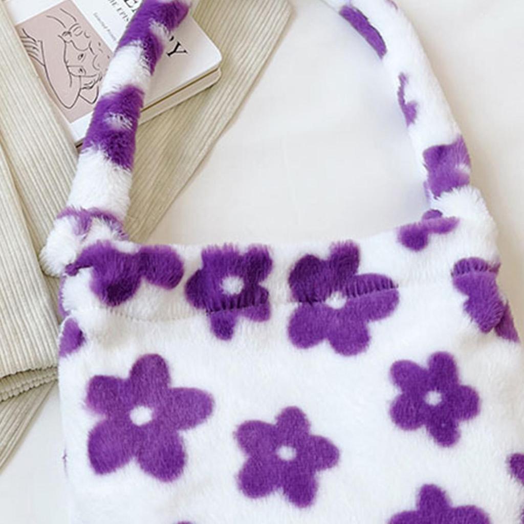 flower fuzzy tote bag