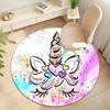 1Pc Cute Unicorn Circular Print Rug - Home Decoration Carpet For Living Room Bedroom Flooring Computer Chair Area Rug
