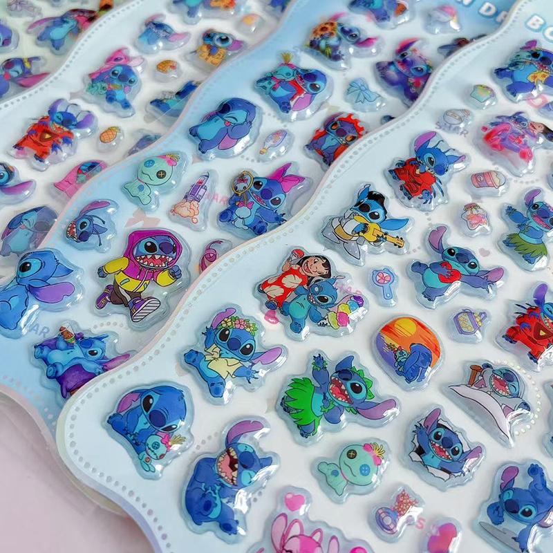 Stitch Cartoon Stationery Stickers for DIY Journals, Scrapbooks, School Supplies, Assorted Patterns, Self-Adhesive, Waterproof