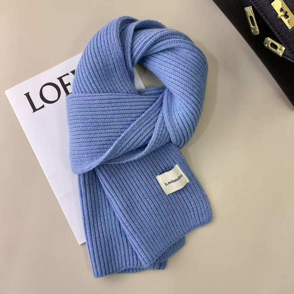 Korean Style Cozy Knitted Wool Scarf for Women - Winter Warmth with Versatile Neck Protection & Couple-Friendly Design