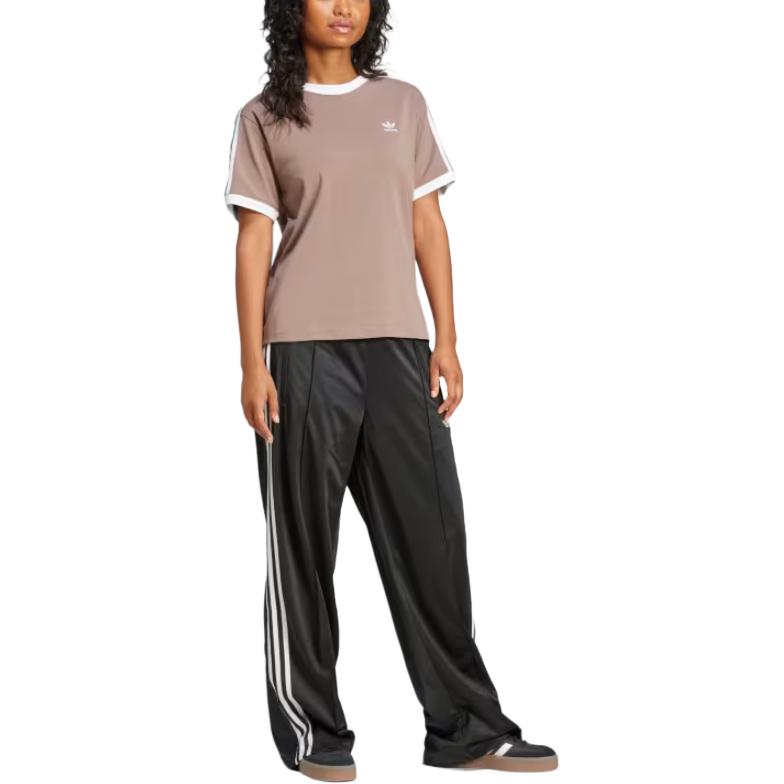 Adidas Womens 3-Stripes T-Shirt Trace Brown Women Streetwear JD4570