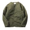 Men's Retro Winter Thickened Collarless Jacket - Casual Loose Cotton Padded Coat for Autumn/Winter Warmth