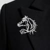 Creative Hollow Horse Head Stainless Steel Brooch Waterproof and Non-fading Men's Suit Accessories Lapel Pins Husband Gifts