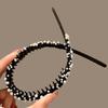 Pearl Crystal Teeth Headband Sweet Face Wash Hair Hoop Rhinestones Antislip Hairband  Makeup