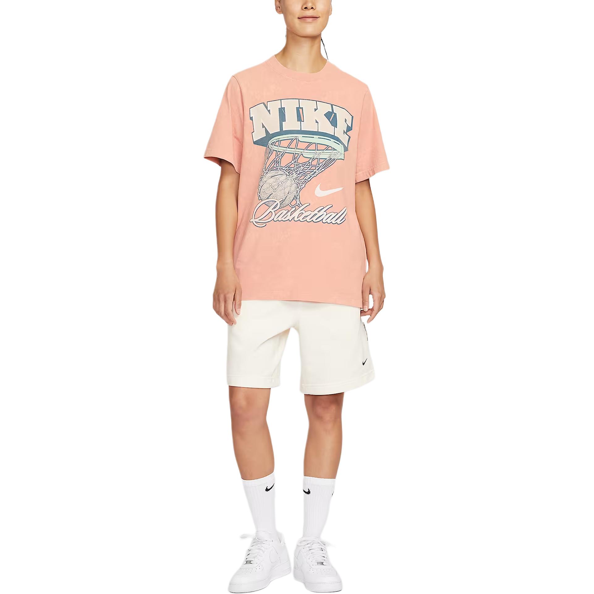 

Nike Logo Letter Print Loose Short Sleeve T-Shirt Women tops HV6984-688 M