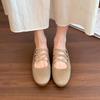 Fashion Elegant Square Head Cross Strap Shallow Mouth Mary Jane Shoes for Women Autumn 2025 New Comfortable Versatile Flat Ballet Shoes