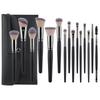 15-Piece Matte Black Makeup Brush Set: Powder & Blush Tools Available Now