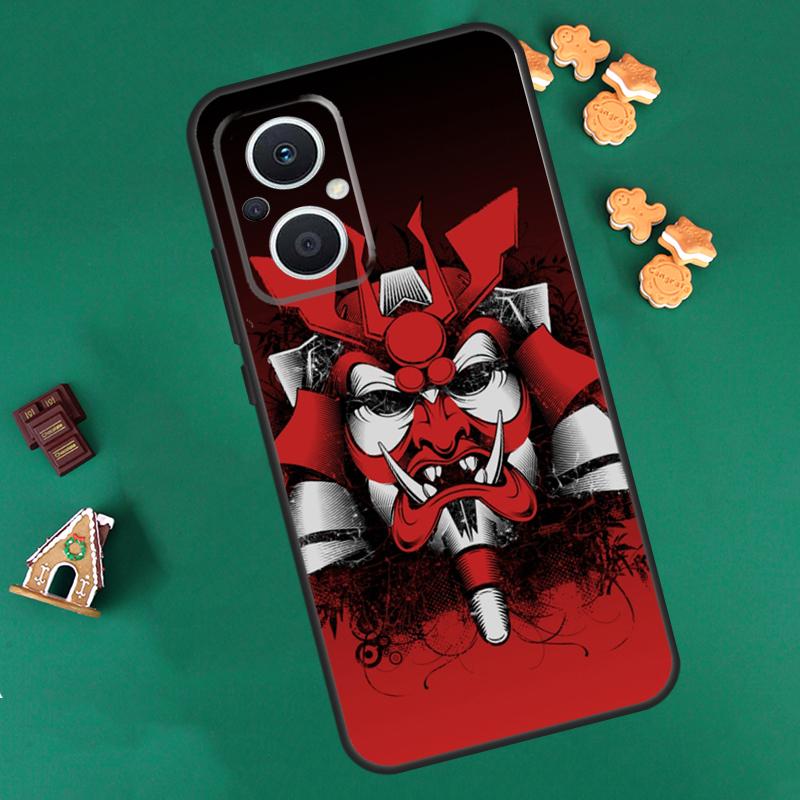 Samurai Japanese Warrior Mask Case For OPPO Reno 14 F 13 12 11 10 Pro 8T 8 7 Lite Cover For OPPO Find X8 X6 X5 X9 Pro Coque