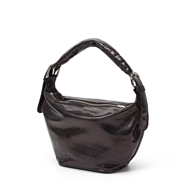 Folded hand bag women's dumpling bag new high-end soft leather one shoulder underarm bag portable tote bag