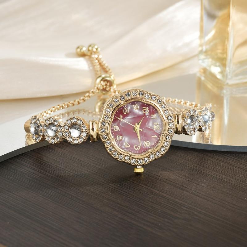 Full Diamond Sunflower Dial, Small and Thin with High Value Digital Face Pull Bracelet Women's Watch