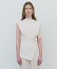 After Glow Drape Shawl Pleated Blouse_Ivory