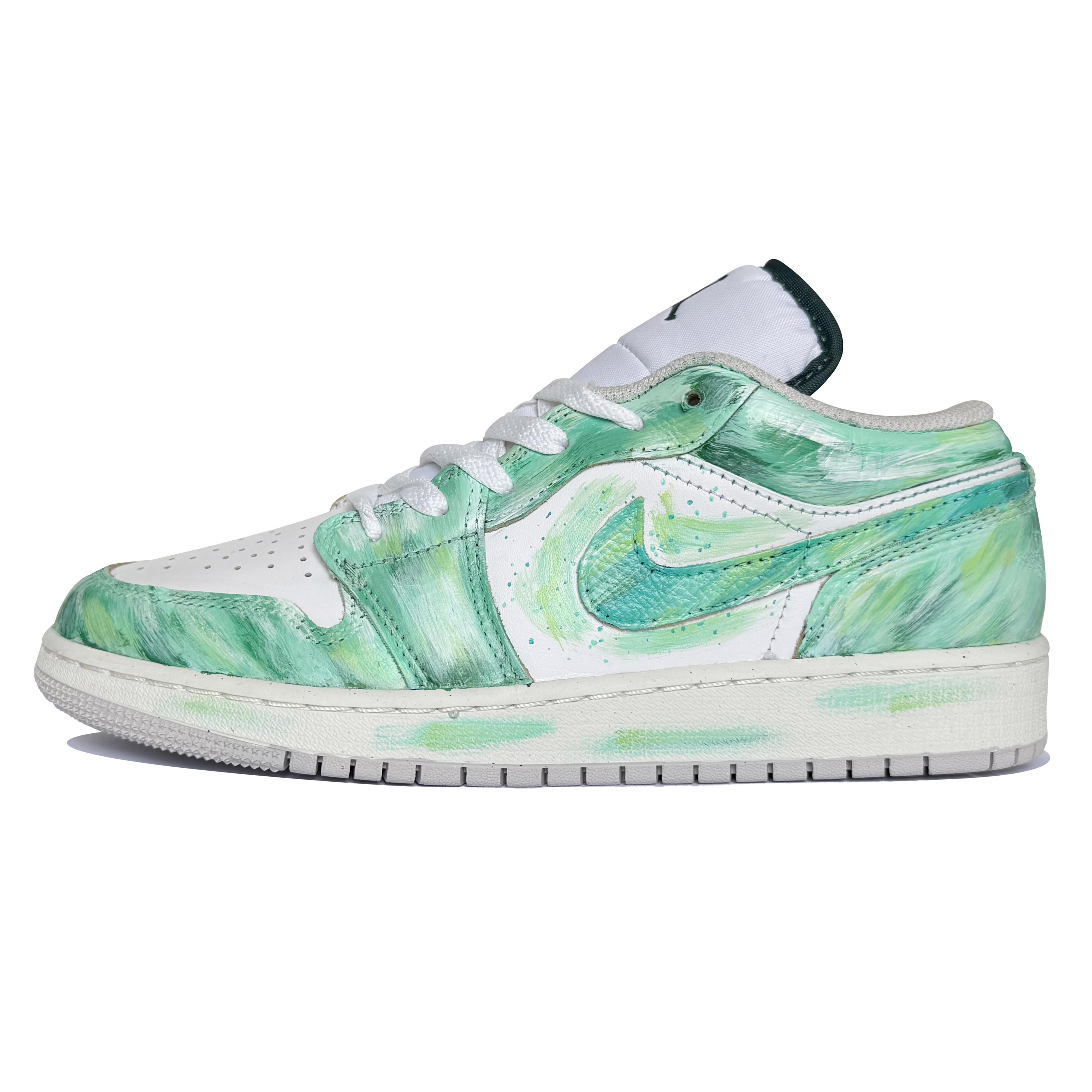 

Jordan Air Jordan 1 Moon Express, Amber Banxia Cushioning Low top Vintage Basketball Shoes Unisex Green White FQ8041-300(TeamK-) 44