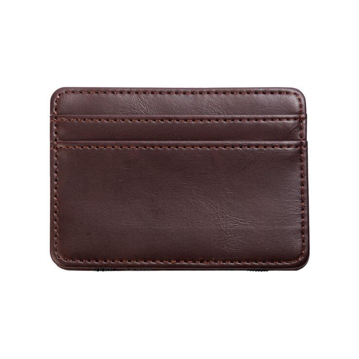 Quality Leather Magic Wallets Fashion Small Men Money Clips Card Purse Thin Cash Holder 3 Colors