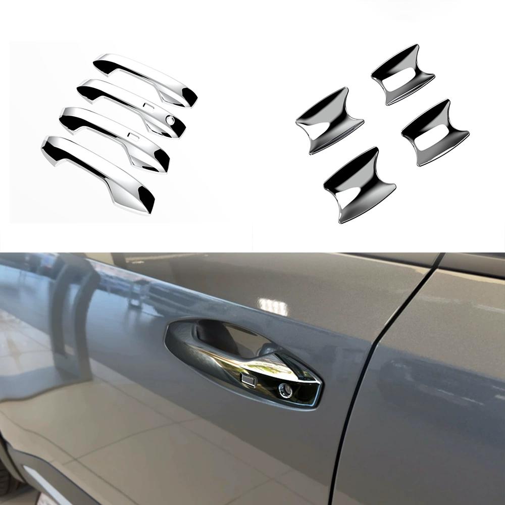 For Nissan Kicks 2024 2025 2026 ABS CarbonFiber Silver Car Door Handle Bowl Pull Cover Door Bowl Sticker Exterior Accessories