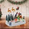 Animated Santa Sleigh Christmas Village Decoration Music Light-Up Building Accessories Snots on the Run Figurine for Indoor Use
