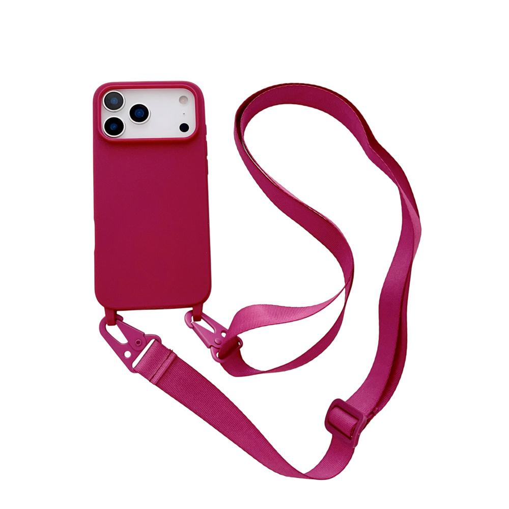 

Crossbody Lanyard Matte Soft Silicone Phone Case For iPhone 17 16 15 11 12 13 14 Pro Max X XR XS Shoulder Necklace Strap Cover For iPhone XR&Case & Strap