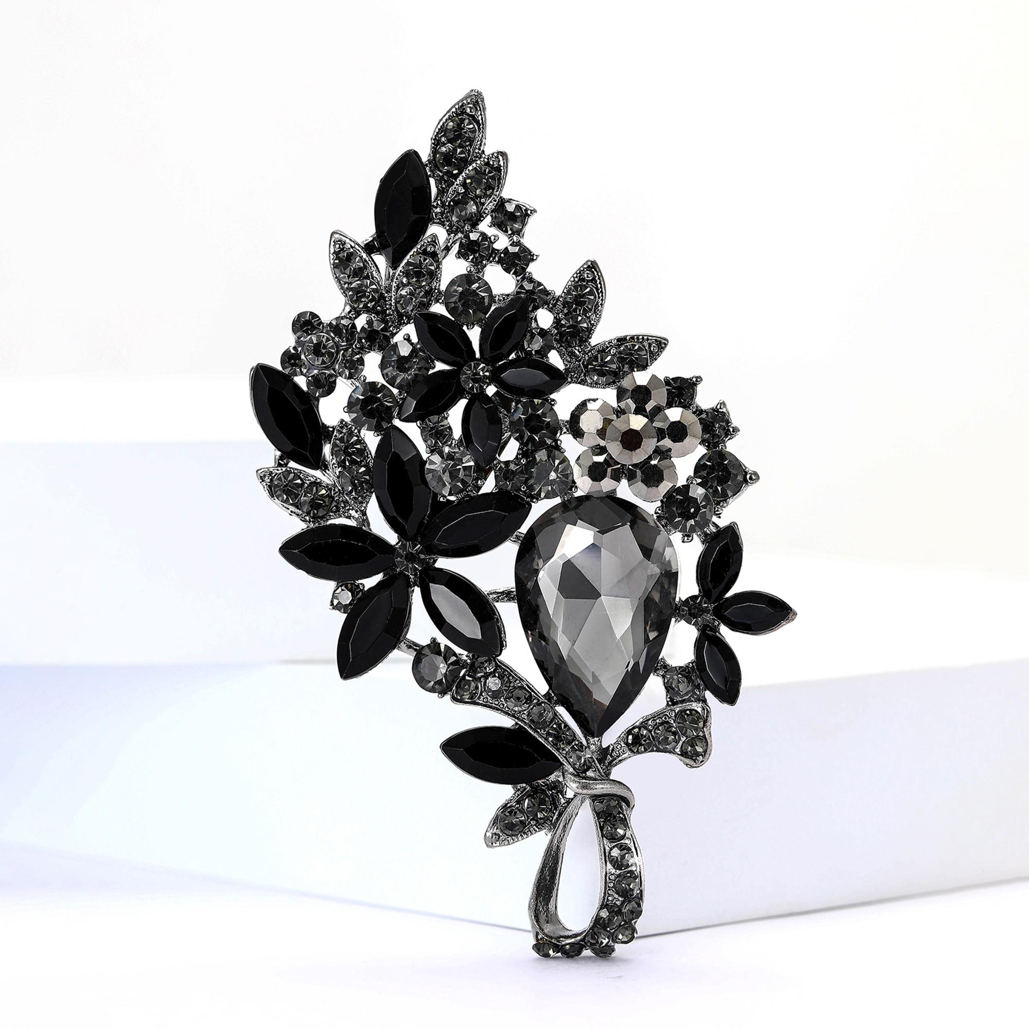 

Rhinestone Glass Brooch for Women Unisex Flower Pins Banquet Party Backpack Gifts Jewelry Accessories