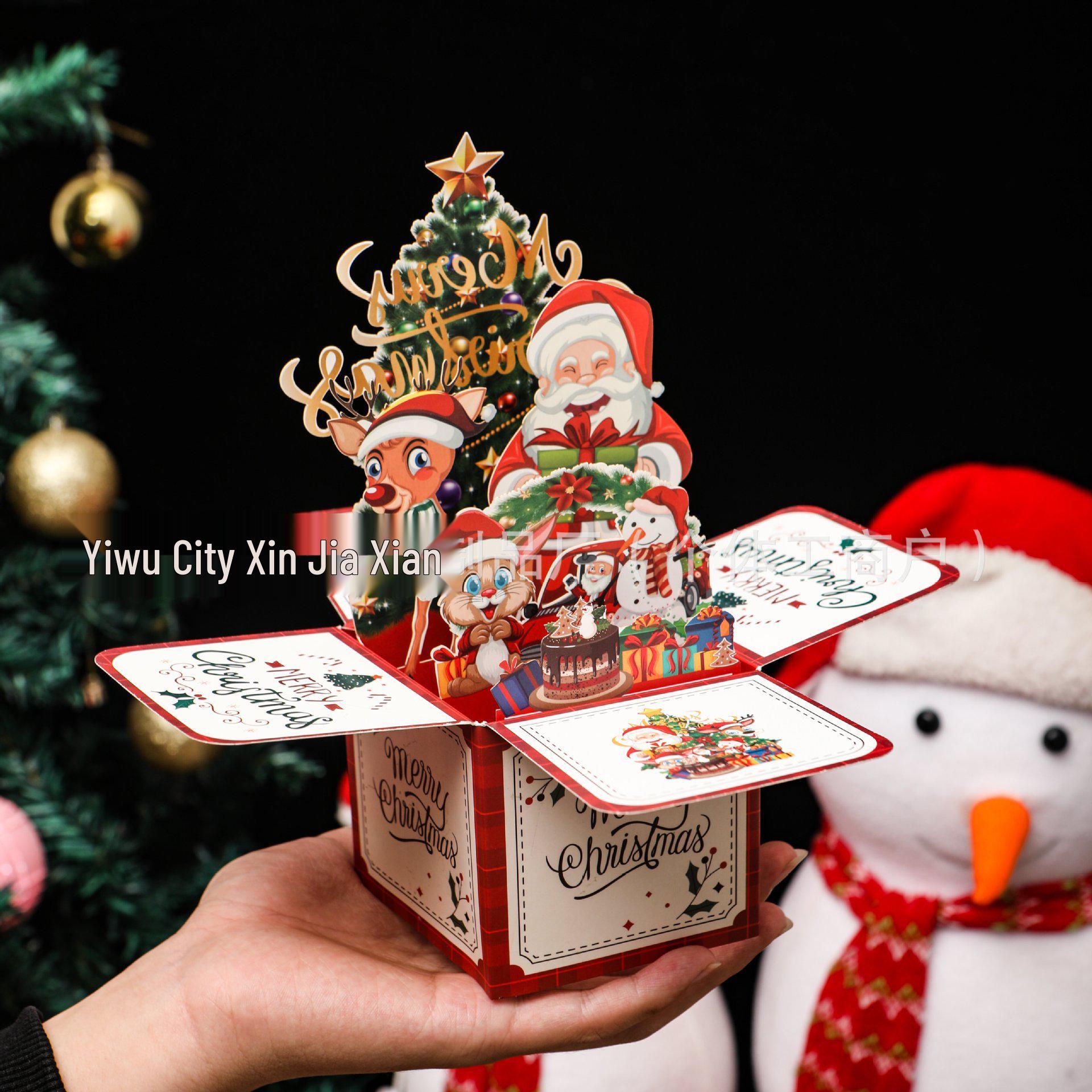

3D Pop-up Christmas Tree Card with Santa Claus Design