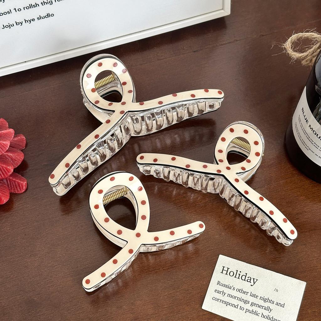 Trendy Hair Large Claw Clips Featuring Floral And Strawberry Prints For Women