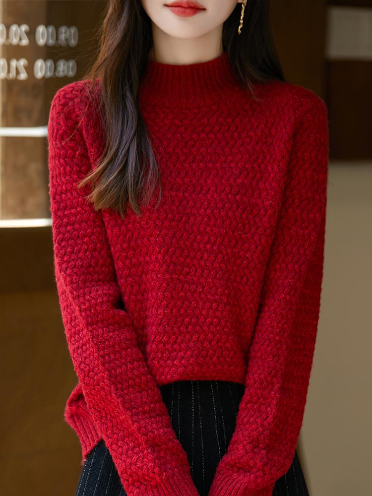 Pulover de damă din cașmir Qinghe cașmir 50% mătase 50% lână pulover din cașmir de toamnă și iarnă moale și calduroasă