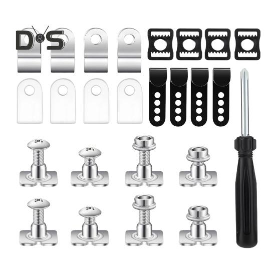 

33 шт. комплект для ремонта хоккейного шлема, запасные части для футбольного шлема, включая J-образные зажимы, R-образные зажимы для козырька, резиновые прокладки, винты с гайками 33pcs