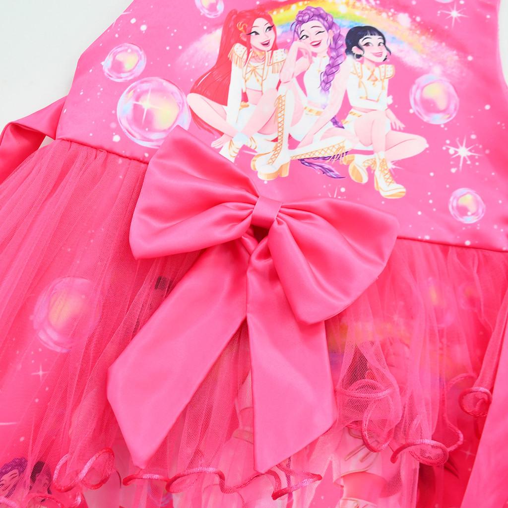82994 Kid Girls Kpop Demon Hunters Rumi Zoey Mira Mesh Dress
