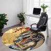 1pc Dragon Waves Office Round Area Rug, Under Office Chairs Bedroom Living Room Home Decor, Room Deco, Available In Various Sizes