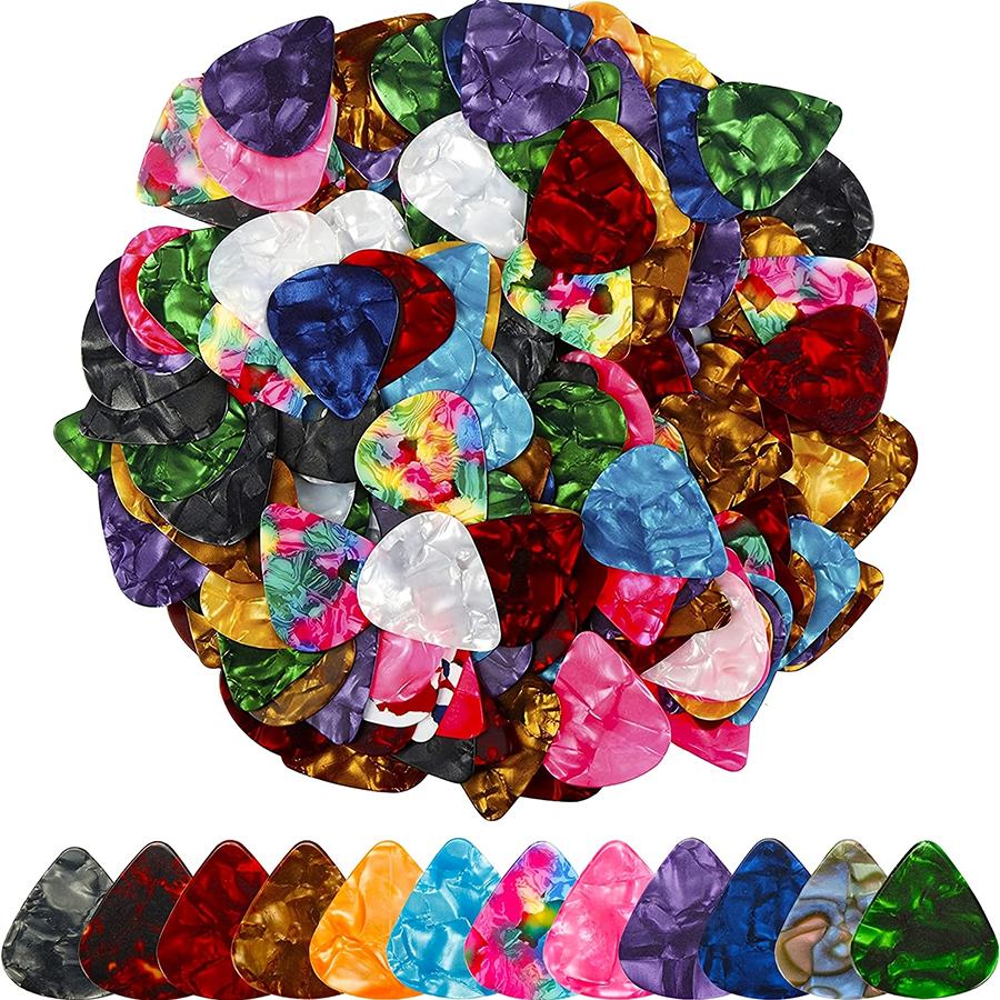 2 Colors Available Foldable Guitar Pick Storage Bag with 3pcs SLL Picks Portable Pick Storage Bag String Instrument Accessories
