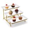 3 Tiers Serving Platters & Sturdier Rack Rectangular Serving Tray Set Display Serving Dishes for Party Entertaining Food Display